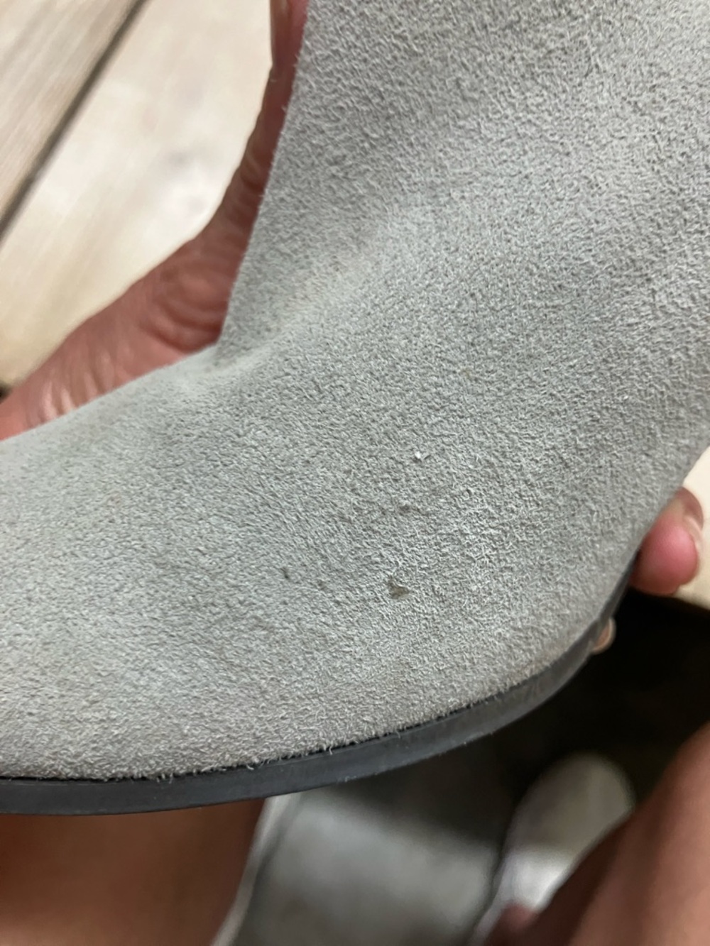 Cole Haan Gray Suede Ankle Booties with Block Heel - Picture 8 of 9